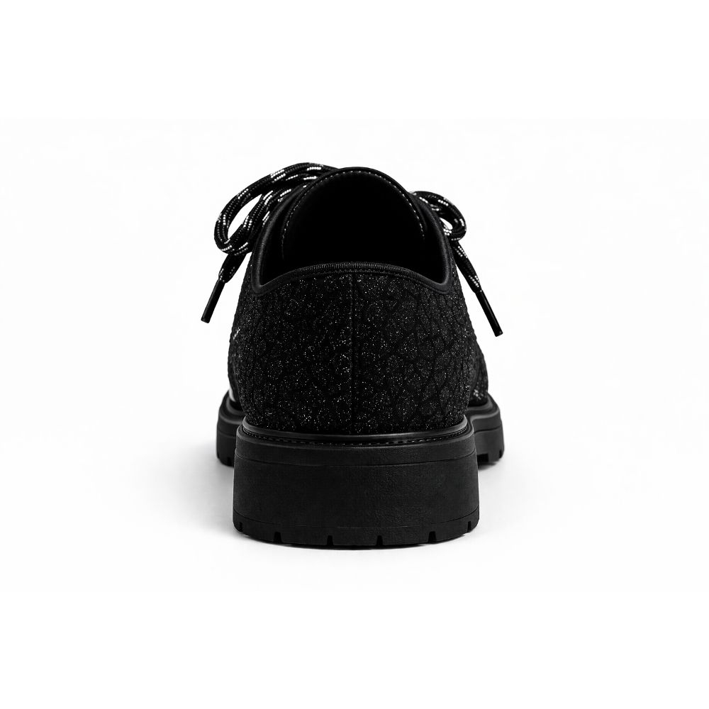 Mens Black Casual Shoes with Textured Design